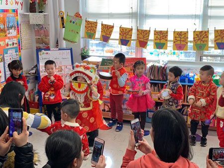 Group of children in classroom